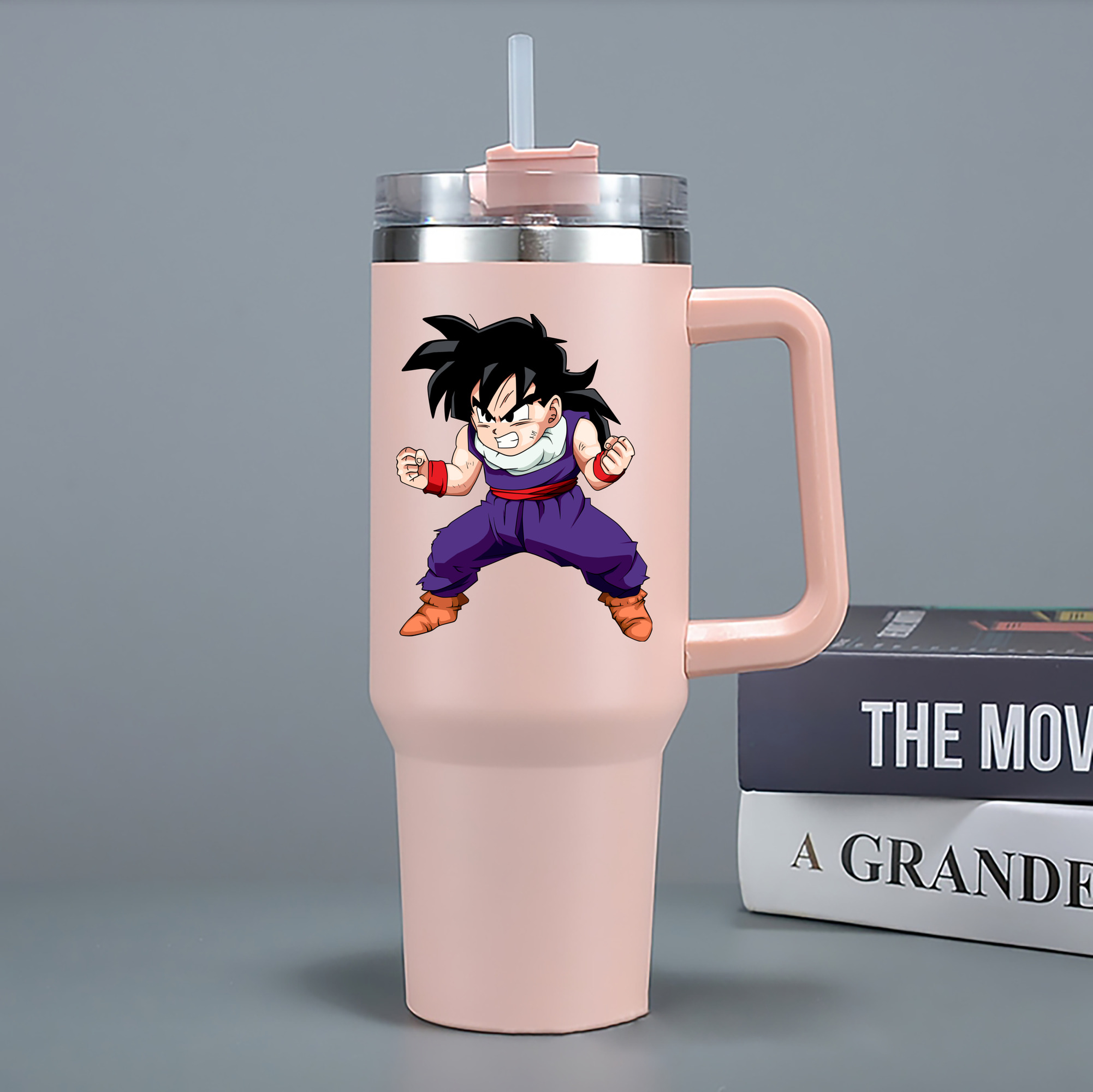 （画像用） ドラゴンボール 孫 悟飯（そんごはん）DRAGON BALL Son Gohan 1200mL車用タンブラー - クリスタルステッカー（プラスチックストロー付き）